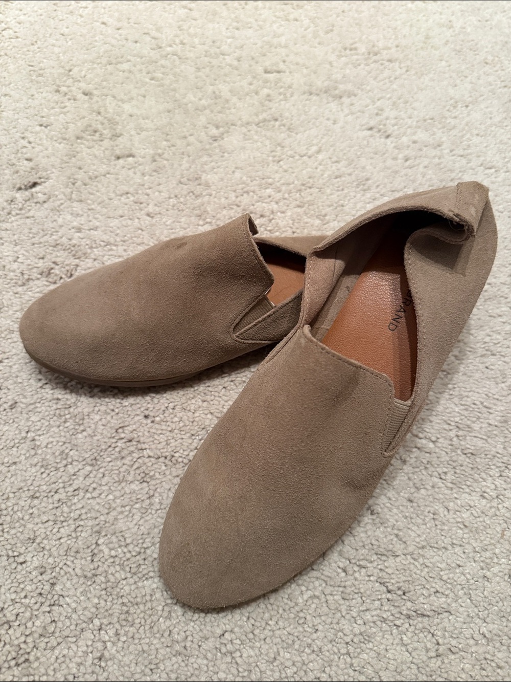 Lucky Brand Women's Taupe Suede Slip-On Flats